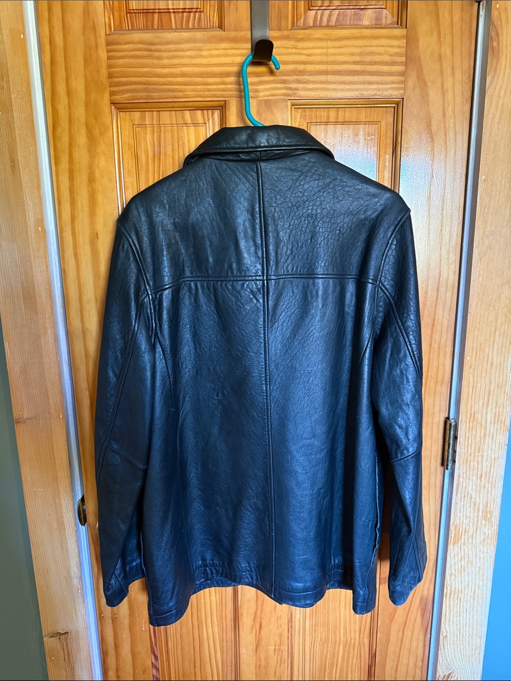 Merona Black Button-Front Leather Jacket - Picture 3 of 4